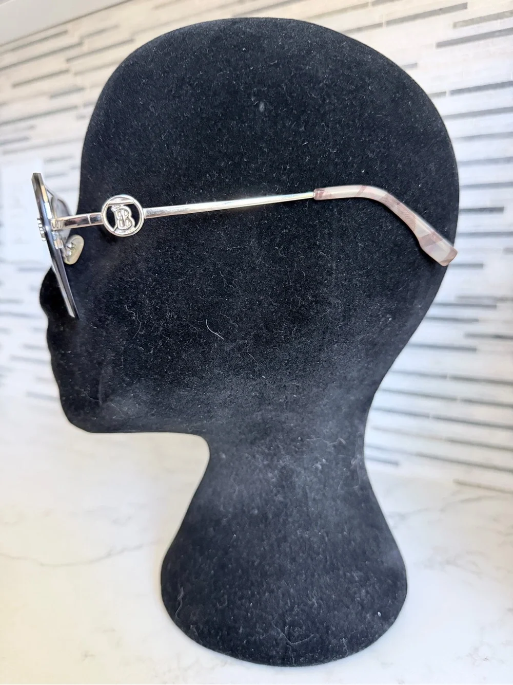 Burberry Silver Logo Aviator Sunglasses
